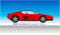 Ferrari Testarossa 512 Vintage Super Car, Italian Design, Coloured
