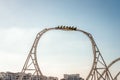 Ferrari World Yas Island, Abu Dhabi - January 2, 2018: World Fastest Rollercoaster Track, Flying Acces can be seen in distance