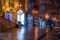 Ferreira Borges street at night. Coimbra. Portugal