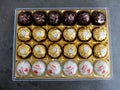 Ferrero Chocolate pralines collection box with Raffaello, Ferrero Rocher and Rond noirs