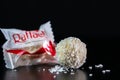 Ferrero Raffaello white candy with coconut flakes isolated. Bucharest, Romania, 2021