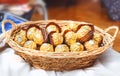 Ferrero Rocher chocolates in basket