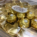 Ferrero Rocher Chocolates. Since 1982, the candy consists of a whole roasted hazeln. Nutrition, gold