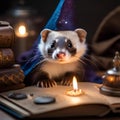 A ferret dressed as a wizard, casting spells with a miniature wand5
