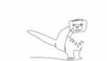 Ferret. One line drawing animation. Video clip with alpha channel.