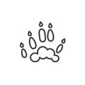 Ferret paw print line icon