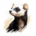 Realistic Ferret Art: Detailed Illustration With Sharp Edges