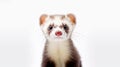 Ferret portrait on White Backround Royalty Free Stock Photo