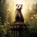 Ferret on a POST Royalty Free Stock Photo