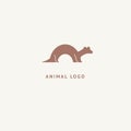 Ferret silhouette logo. Vector abstract minimalistic illustration veterinary. Mink icon. Pet, pet shop, zoo, clinic vector flat st