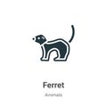 Ferret vector icon on white background. Flat vector ferret icon symbol sign from modern animals collection for mobile concept and