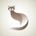 Ferret. Vector illustration of logo. Stylized, simplified and isolated cute animal