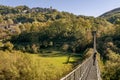 The Ferriere suspension bridge, Piteglio, Pistoia, Tuscany, Italy Royalty Free Stock Photo