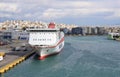 Ferries docked at Pireus Port in Athens