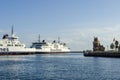 Ferries Helsingborg harbour Royalty Free Stock Photo