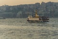 Ferries of istanbul, also known as vapur. Marmara sea and Istanbul cityscape in the background. Bosphorus ride