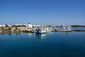Ferries moored at the dock on the beautiful Greek island of AntiParos Royalty Free Stock Photo