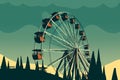 Ferries wheel, carousel, enjoyment. Enjoyment. AI generative