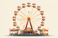 Ferries wheel, carousel, enjoyment. Enjoyment. AI generative