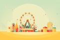 Ferries wheel, carousel, enjoyment. Enjoyment. AI generative