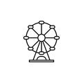 ferries wheel icon. Element of carnival and amusement icon. Thin line icon for website design and development, app development.