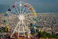 Barcelona, Spain - A ferries wheel ride in Tibidabo Amusement Park
