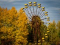 Ferris wheel in abandoned amusement park in ghost town Pripyat Royalty Free Stock Photo