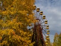 Ferris wheel in abandoned amusement park in ghost town Pripyat. Royalty Free Stock Photo