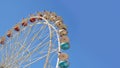 ferris wheel on clear blue sky with copy space Royalty Free Stock Photo