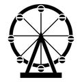 Ferris wheel Amusement in park on attraction icon black color vector illustration flat style image