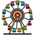 Ferris Wheel Amusement Park Cartoon Icon