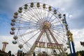 Ferris wheel at the amusement park in Izmir Kulturpark. Izmir, Turkey - July 1, 2023