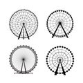 Ferris Wheel from amusement park, vector silhouette Royalty Free Stock Photo