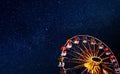 Ferris wheel on a background of the starry sky Royalty Free Stock Photo