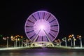 A Ferris Wheel in Baku on the shore of the Caspian Sea, at night with lights Royalty Free Stock Photo