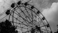 Ferris wheel in black and white Royalty Free Stock Photo