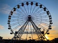 Ferris wheel, bottom view of aferris wheel during sunset