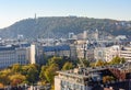 Ferris wheel Budapest eye and Gellert mountain, Hungary Royalty Free Stock Photo