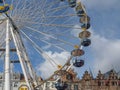 Ferris wheel and buildings behind it in the city of Nijmegen in the Netherlands