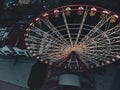 Ferris wheel in central city park, aerial Kharkiv