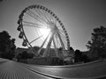 Ferris wheel in black and white
