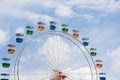 Ferris wheel with clouds and blue sky