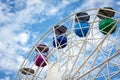 Ferris wheel and cloudy sky at mount Tibidabo in Barcelona, Spain Royalty Free Stock Photo