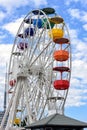 Ferris wheel and cloudy sky at mount Tibidabo in Barcelona, Spain Royalty Free Stock Photo