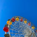 Ferris wheel colorful Santa Monica California pier Pacific Park amusement park