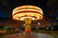 Ferris Wheel at county fair at night, motion blurred Royalty Free Stock Photo