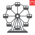 Ferris wheel glyph icon Royalty Free Stock Photo