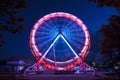 Ferris wheel go around at Lake Balaton at night Royalty Free Stock Photo