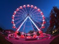 Ferris wheel go around at night Royalty Free Stock Photo