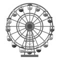 Ferris wheel icon, gray monochrome style